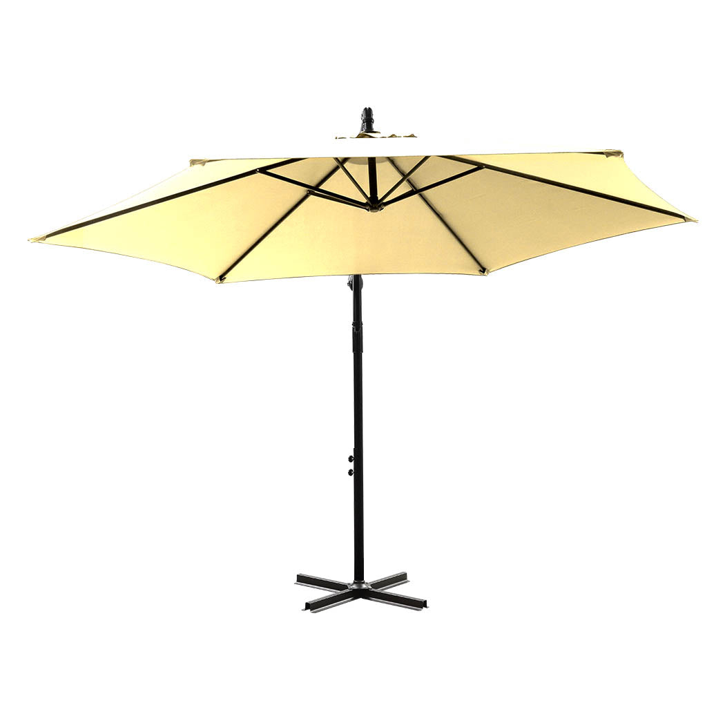 Mountview 3M Outdoor Umbrella Cantilever Beige Without Base Patio Umbrellas