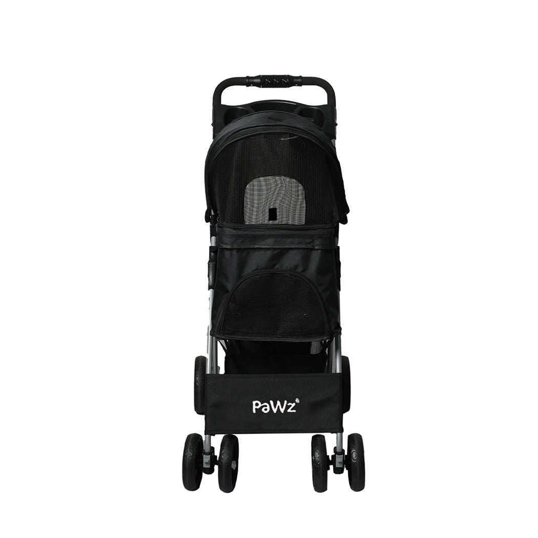 Pawz 4 Wheels Pet Stroller Dog Cat Cage Black Convenient And Comfortable Travel For Pets Dog Strollers