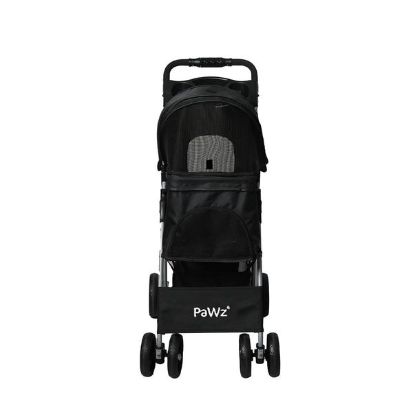 Pawz 4 Wheels Pet Stroller Dog Cat Cage Black Convenient And Comfortable Travel For Pets Dog Strollers
