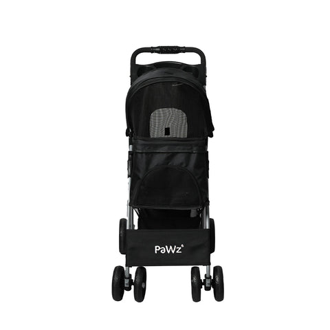 Pawz 4 Wheels Pet Stroller Dog Cat Cage Black Convenient And Comfortable Travel For Pets Dog Strollers