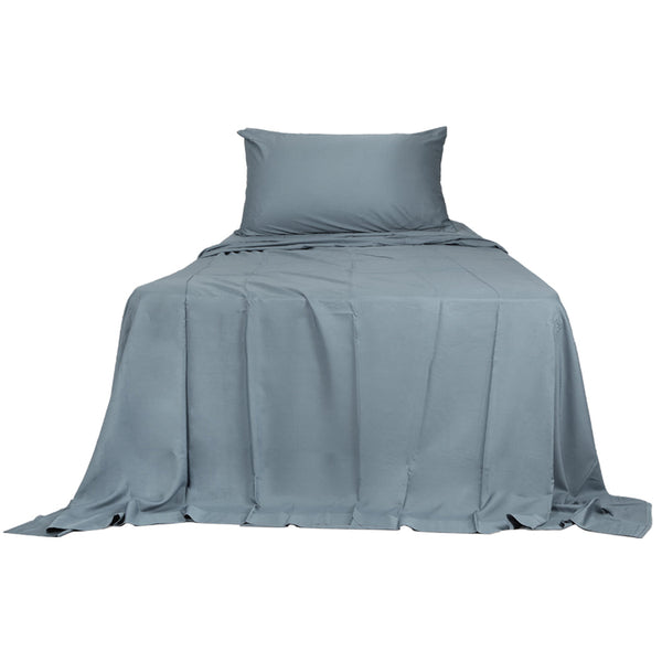 Dreamz 3 Piece Single Size 100% Bamboo Bed Sheet Set Grey Sheets