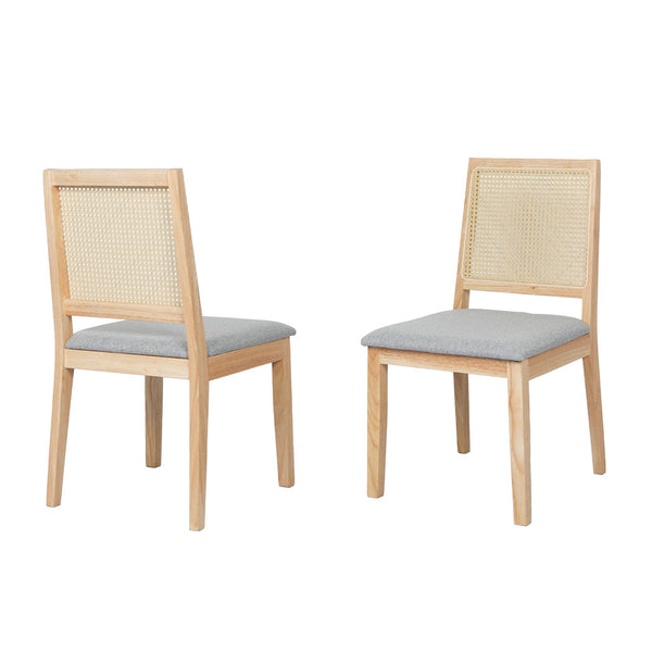 Levede 2X Rattan Dining Chair Solid Wood Lounge Dining Chairs