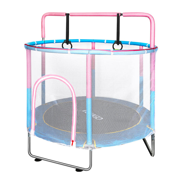 Centra 55" Kids Trampoline Rebounder Hanging Rings Pink Fitness Trampolines