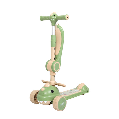 Bopeep Foldable Kids Scooter Flip Able Seat Green Push Scooters