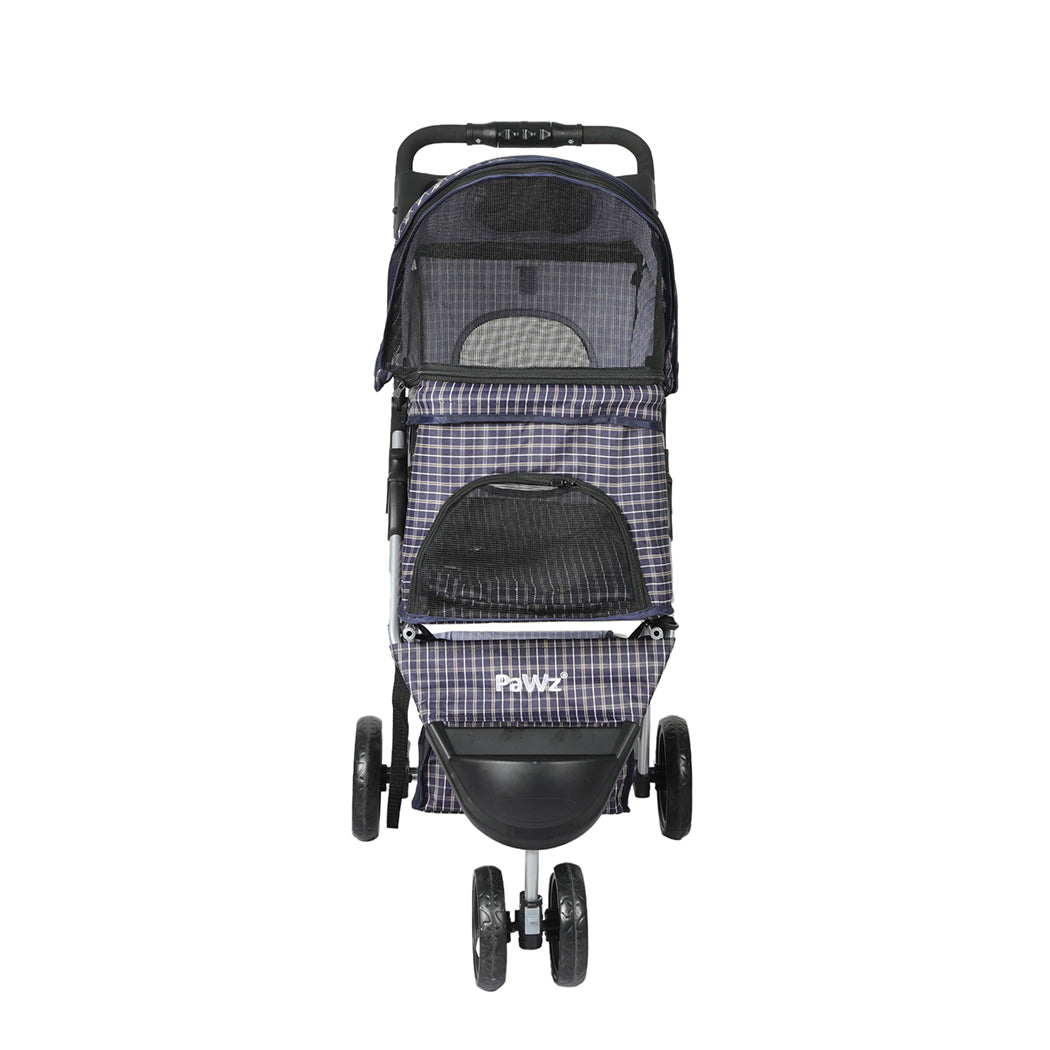 Pawz Large Pet Stroller Dog Cat Carrier Plaid Dog Strollers