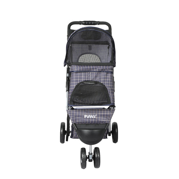 Pawz Large Pet Stroller Dog Cat Carrier Plaid Dog Strollers