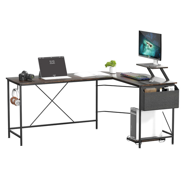 Levede Computer Desk Corner Brown Home Office Desks
