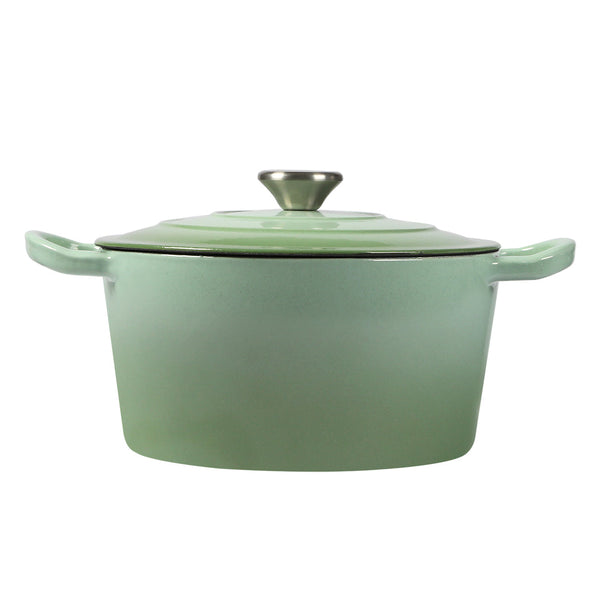 Toque 4L Enamel Dutch Oven Pot Cookware Green Casserole Pans