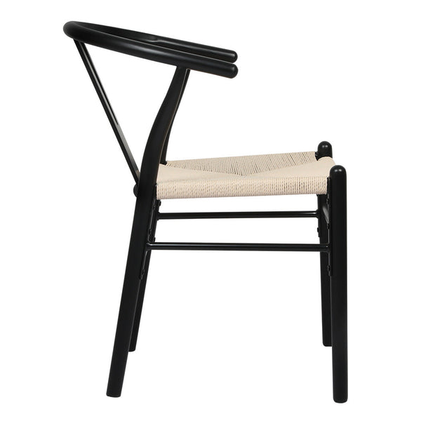 Levede 6X Wooden Hans Black Dining Chairs