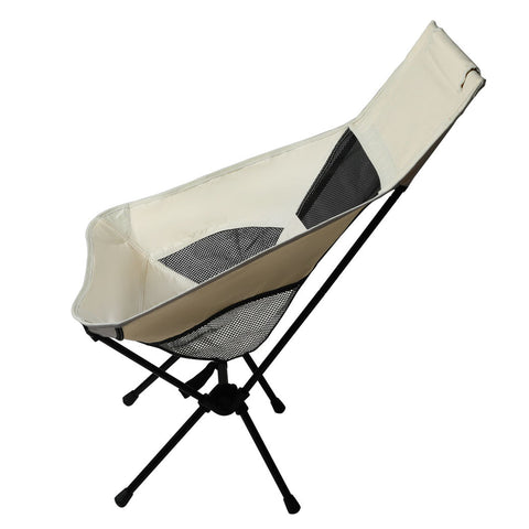 Levede Camping Chair Folding Outdoor Large Beige Camping Chairs