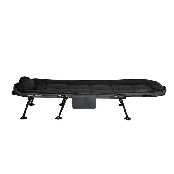 Levede Folding Camping Bed Black Cots
