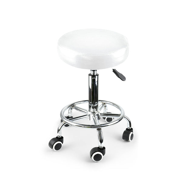 Levede Salon Stool Swivel Hairdressing White Salon Stools