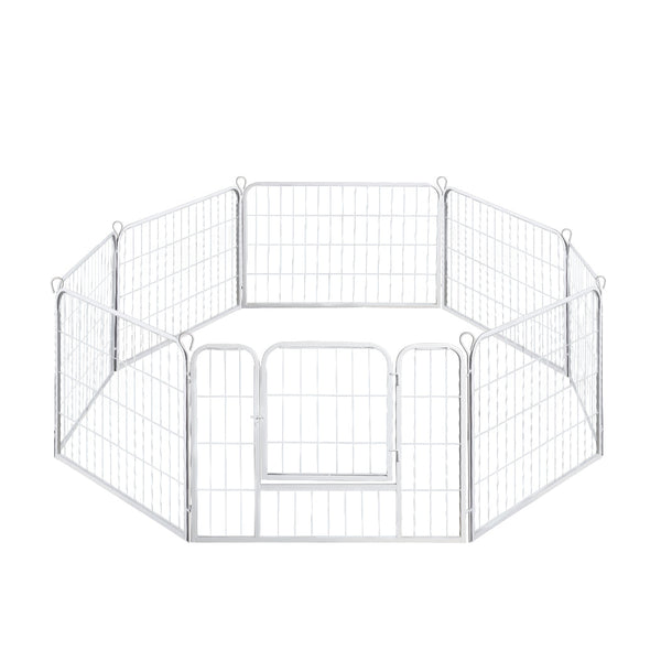 Pawz 8 Panel 24" Pet Dog Playpen Puppy White Sturdy And Safe Enclosure For Small Pets Fences & Pens