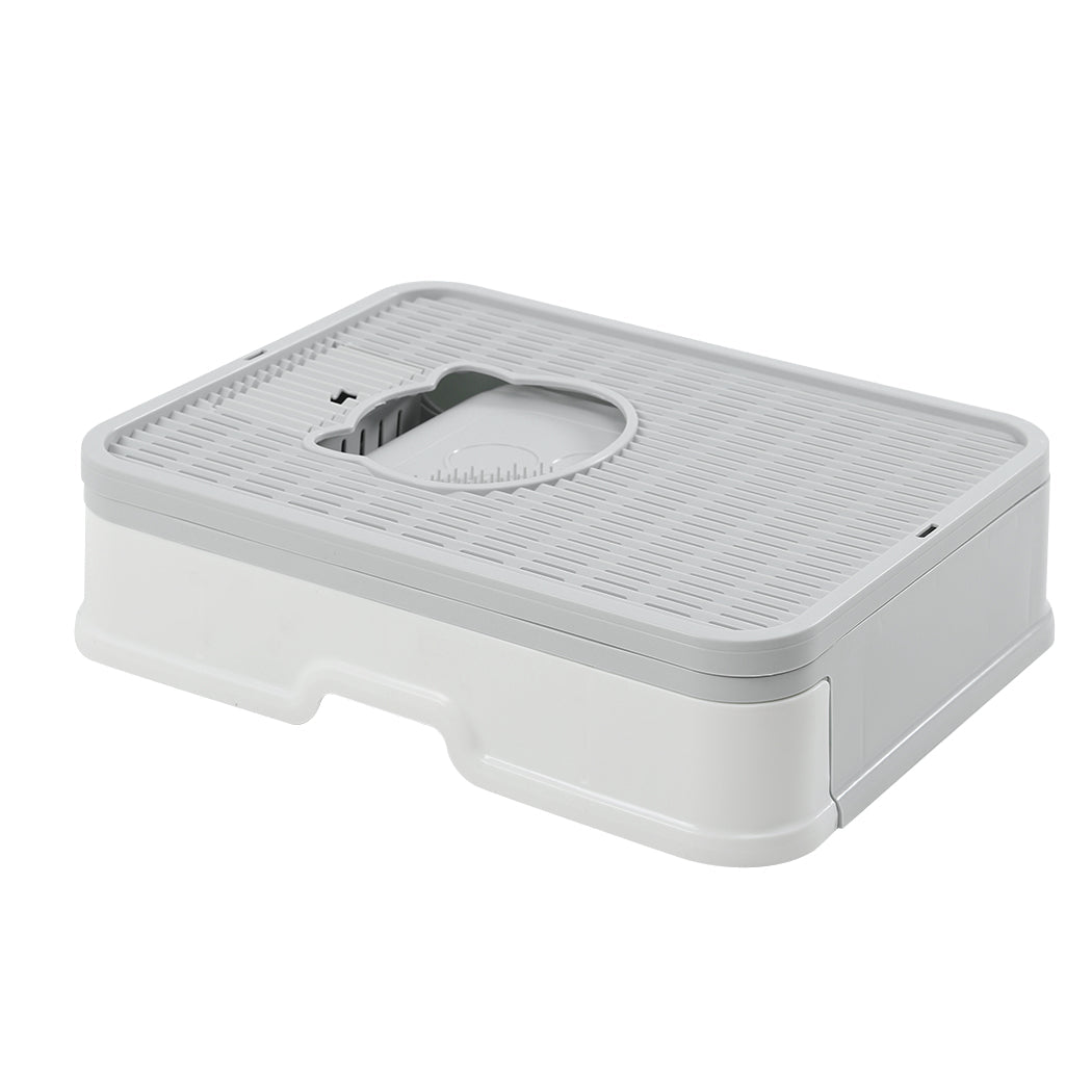 Pawz Foldable Cat Litter Box Tray Enclosed Grey Space Saving And Easy Clean Solution For Cats Litter Trays