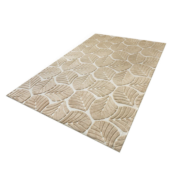 Marlow Floor Rug Soft Embossed Carpet Non Slip Plush Shaggy Leaf Pattern Rugs