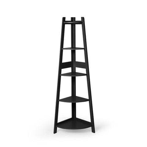 Levede Black 5 Tier Corner Shelf Storage Unit For Home Organization And Display Bookshelves