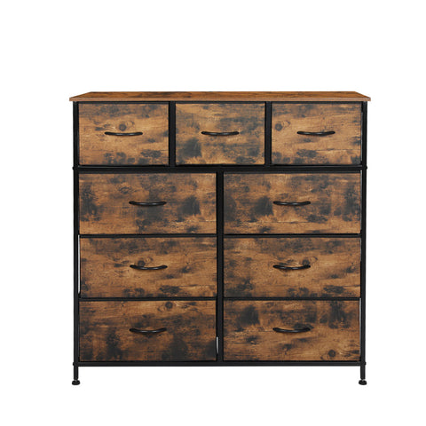 Levede Storage Cabinet Tower Chest Brown Fold Cabinets & Cupboards