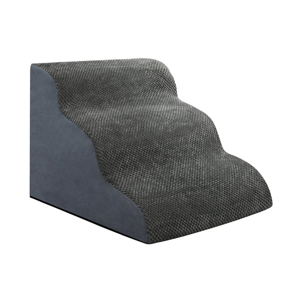 Pawz 3 Steps Pet Stairs Dog Ramp High Density Foam Grey Pet Transport