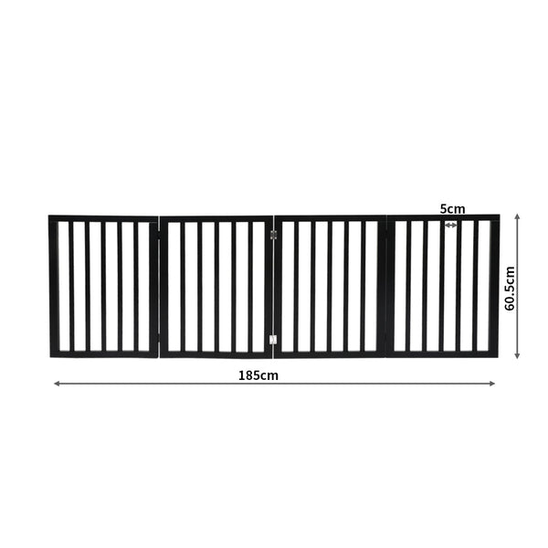 Pawz 4 Panels Pet Gate Dog Fence Black 600X 3Mm Fences & Pens