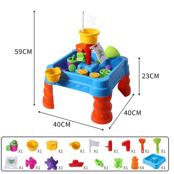 21Pc Kids Sand Water Activity Play Table Kids Play Table & Chair Sets