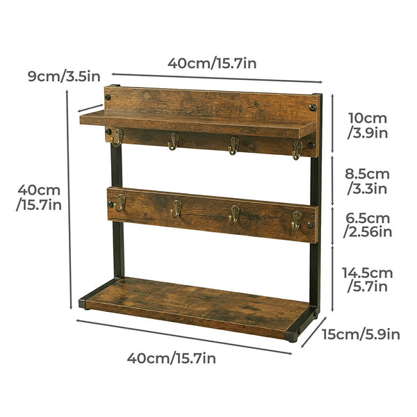 Levede 2 Tier Industrial Mug Holder Stand With 8 Hooks & Shelf Other Kitchen Storage
