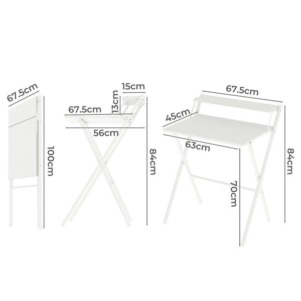 Levede Foldable Computer Desk Office Study White Home Office Desks