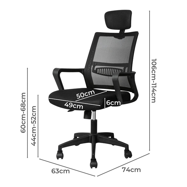Levede Office Chair Mesh Gaming Executive Black Office Chairs
