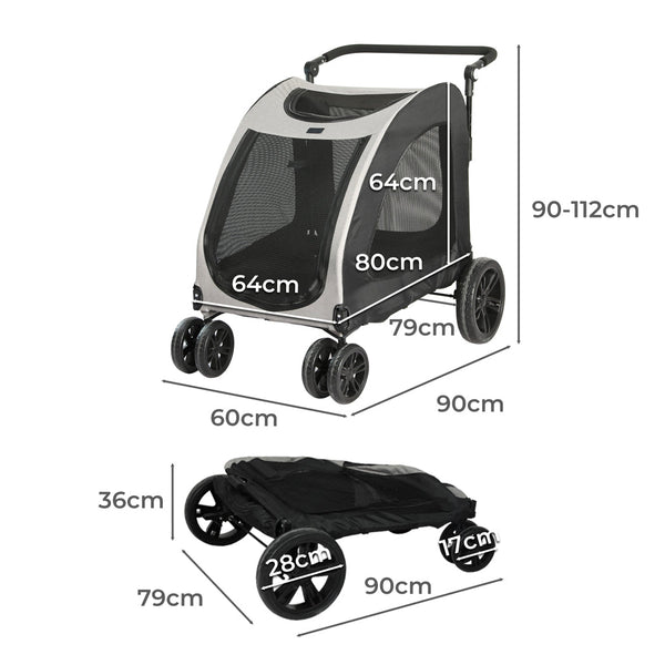 Pawz Pet Dog Stroller Pram Carrier Cat Dog Strollers