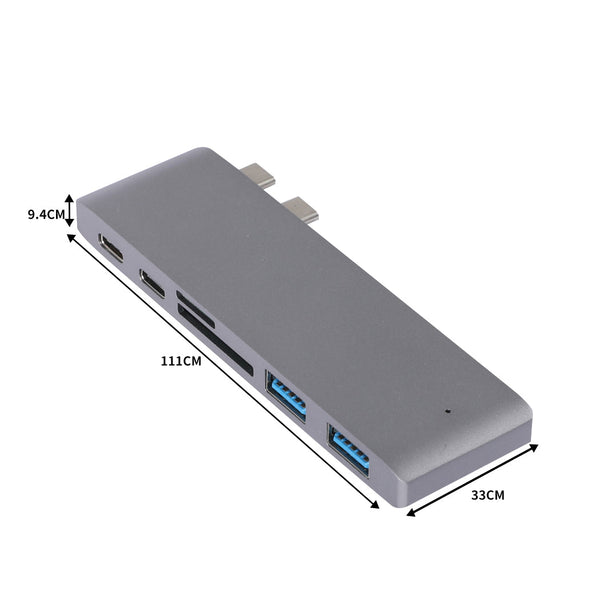 Usb 3.0 Type C Hub 6 Port Powered Adapter Grey Usb Cables Hubs & Adapters