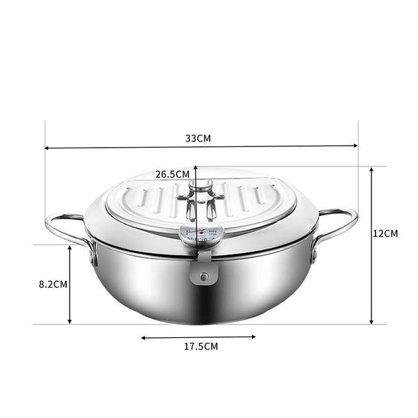Toque 24Cm Japanese Deep Frying Pan Silver Frying & Grill Pans