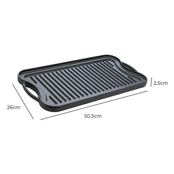 Toque 50.5Cm Reversible Cast Iron Griddle Pan Non Stick Grills & Griddles