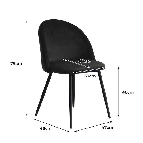 Levede 8X Kitchen Cafe Black Dining Chairs