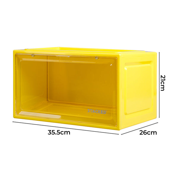 Stacked Sneaker Display Case 6X Clear Yellow Shoe Organisers