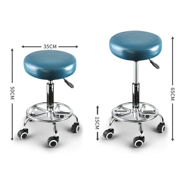 Levede 2X Barstool Swivel Salon Hairdressing Teal Salon Stools