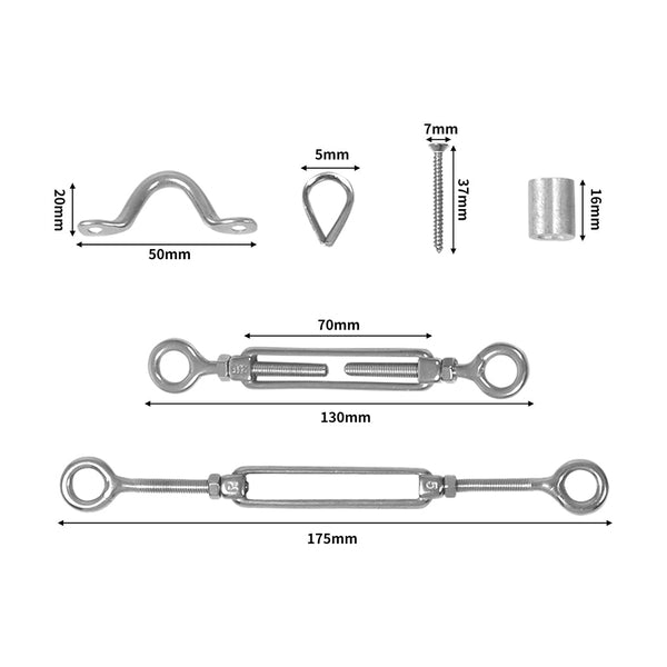 Traderight Balustrade Wire Kit Rope Bike Tow Ropes