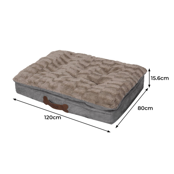 Dog Calming Bed Plush Soft Comfortable Xl Khaki Perfect For Large Pets Pet Beds