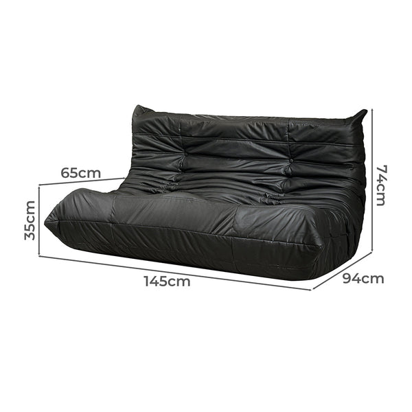 Levede 2 Seaters Floor Sofa Caterpillar Lounge Sofas Armchairs & Couches