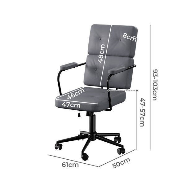 Levede Ergonomic Office Chair Computer Pu Grey Office Chairs