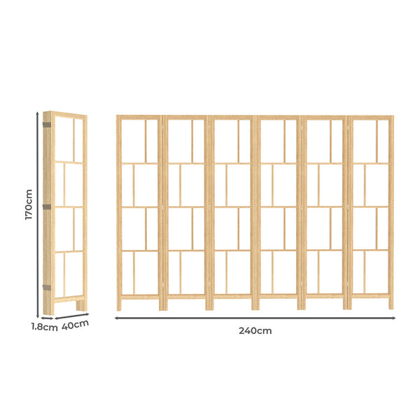 Levede 6 Panel Room Divider 170Cm Freestanding Screen Screens & Room Dividers