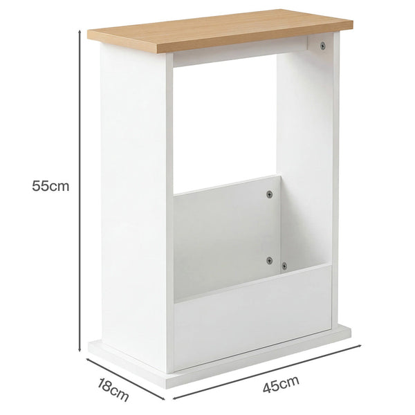 Levede Slim Side Table With Magazine Rack Modern Storage For Living Room Side Tables