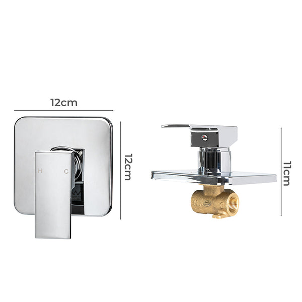 Dutxa Brass Shower Mixer Tap Cold Hot Charcoal Shower Taps & Thermostats