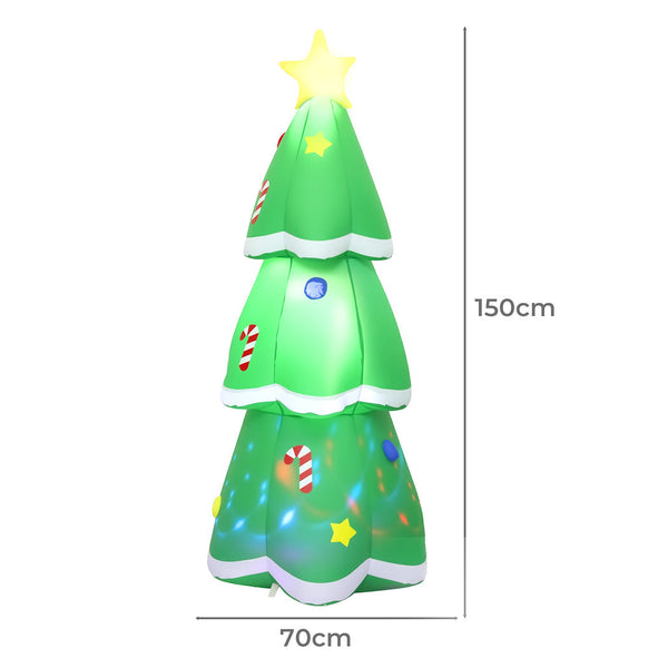 Santaco Inflatable 1.5M Christmas Tree Flashing Light Seasonal Decorations