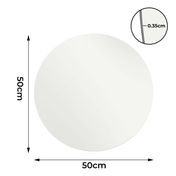 Yezi 50Cm Round Wall Mirror Frameless Tempered Glass Mirrors