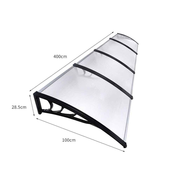 Mountview Door Awning Outdoor 1M X 4M Transparent 1X4m Awning & Canopy Parts