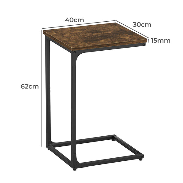 Levede C Shaped End Table Side Sofa Coffee Wood Overbed Laptop Industrial Bedside Tables