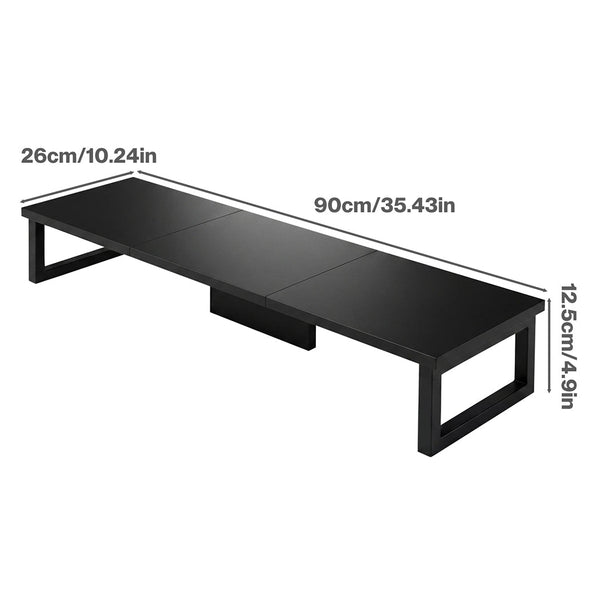 Levede Monitor Stand Dual Screen Riser Computer Desk Organiser Black Monitor Mounts & Stands