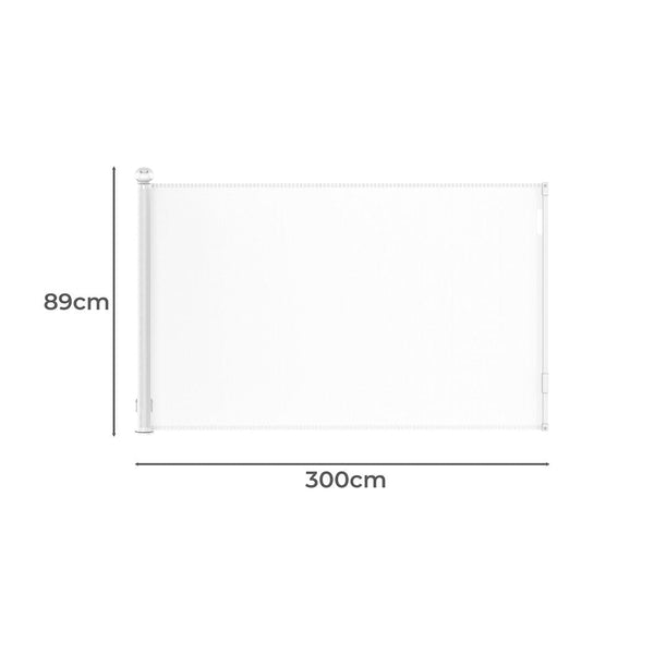Bopeep Retractable Baby 300Cm White Safety Gates