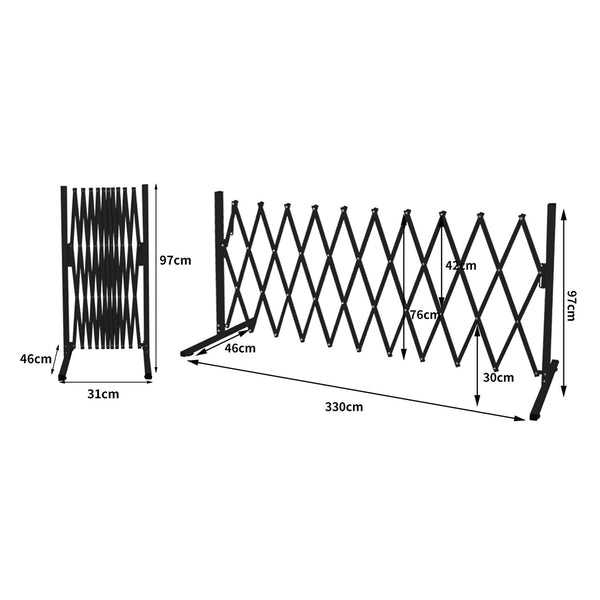 Garden Security Fence Gate Expandable Black Gates