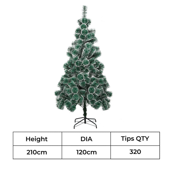 Santaco 2.1M 320 Tips Christmas Tree Full Pine Needle Seasonal Decorations