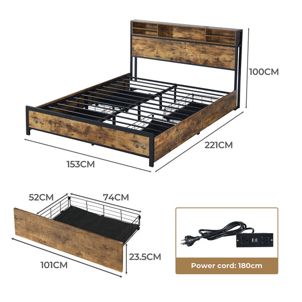 Levede Queen Size Bed Frame Modern Durable Base For Comfortable Sleep And Bedroom Style Queen Bed Frames